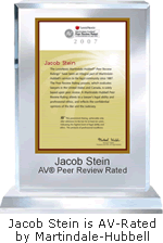 Jacob Stein is AV-Rated by Martindale-Hubbell